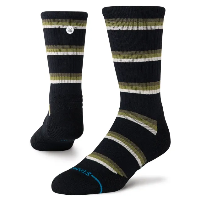 Stance Multistripe Mid Ribbed Crew strømper sort åndbar