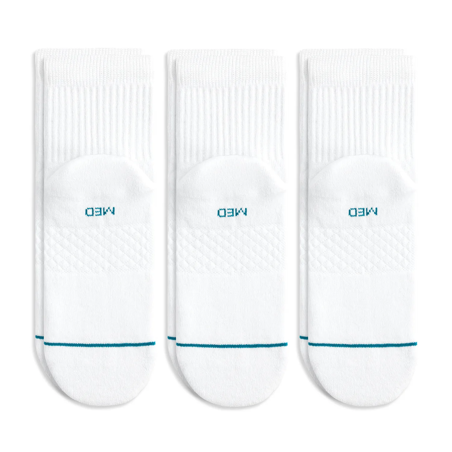 Stance Icon Quarter strømper hvid 3-pak polstret