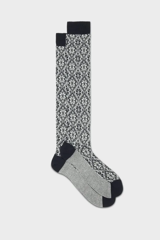 Bresciani Astrum uld strømper navy merino 90%