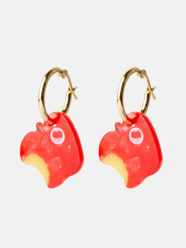 Eat My Socks Apple øreringe celluloseacetat guld