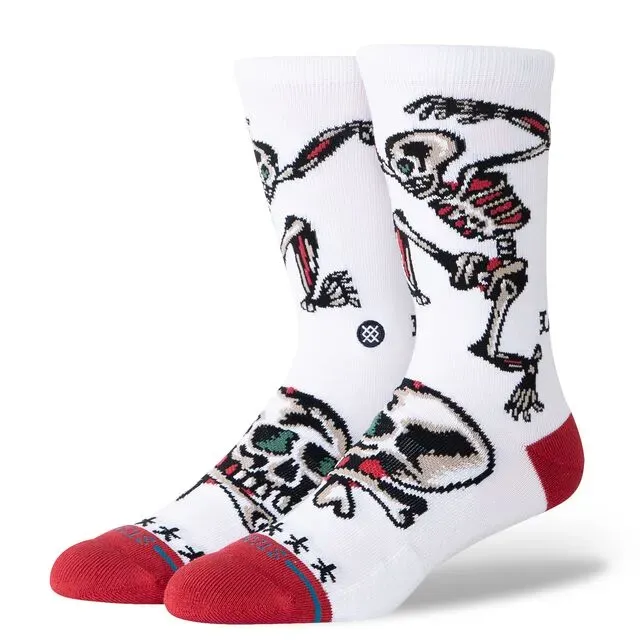 Stance Skeleton Crew strømper hvid medium polstring