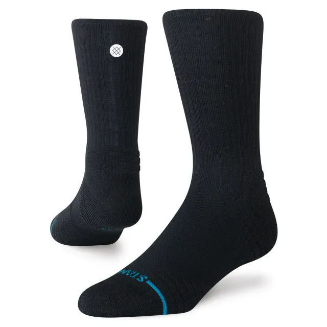 Stance Icon Mid Solid Ribbed Crew sokker sort nylon