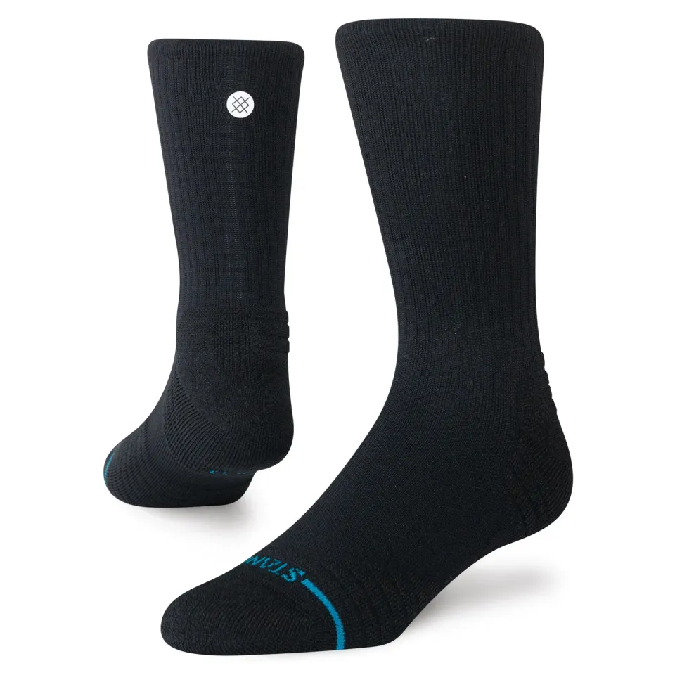 Stance Icon Mid Solid Ribbed Crew sokker sort nylon