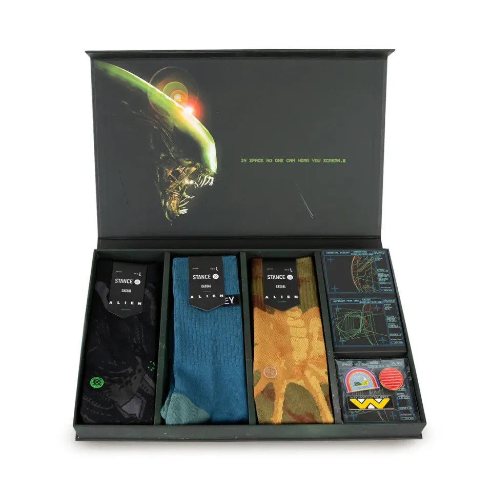 Stance Alien box sæt crew sokker Multi bomuld