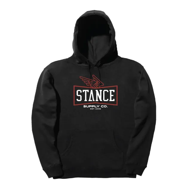 Stance Winged hoodie sort – mellemvægt bomuld