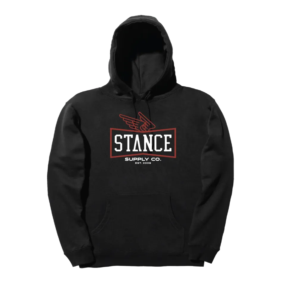 Stance Winged hoodie sort – mellemvægt bomuld