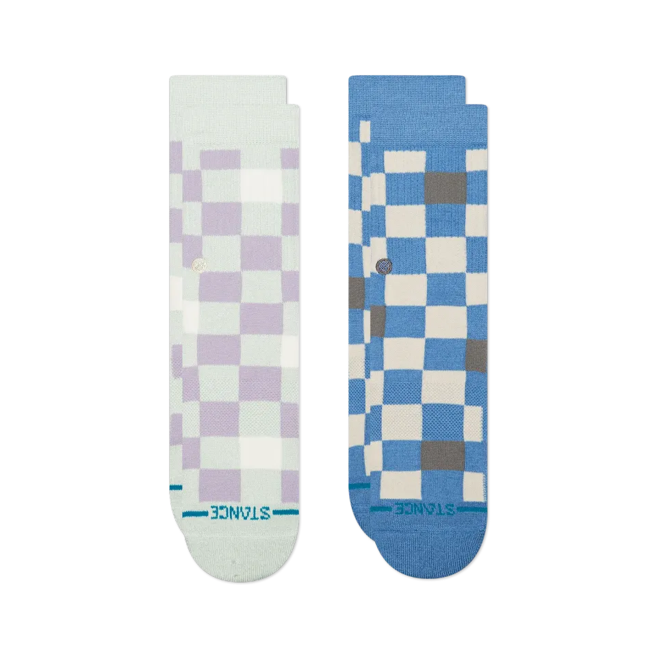 Stance Kids Chef Check strømper lilla 2-pak ternet
