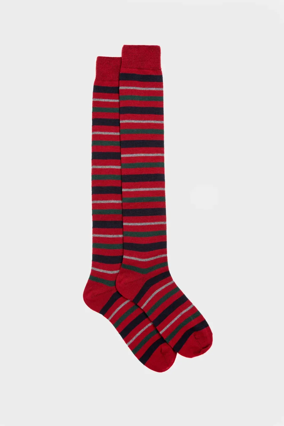 Bresciani Tito uldstrømper burgundy stribet
