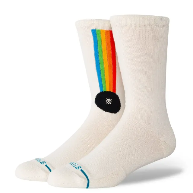 Stance Aperture crewsokker hvid Polaroid medium