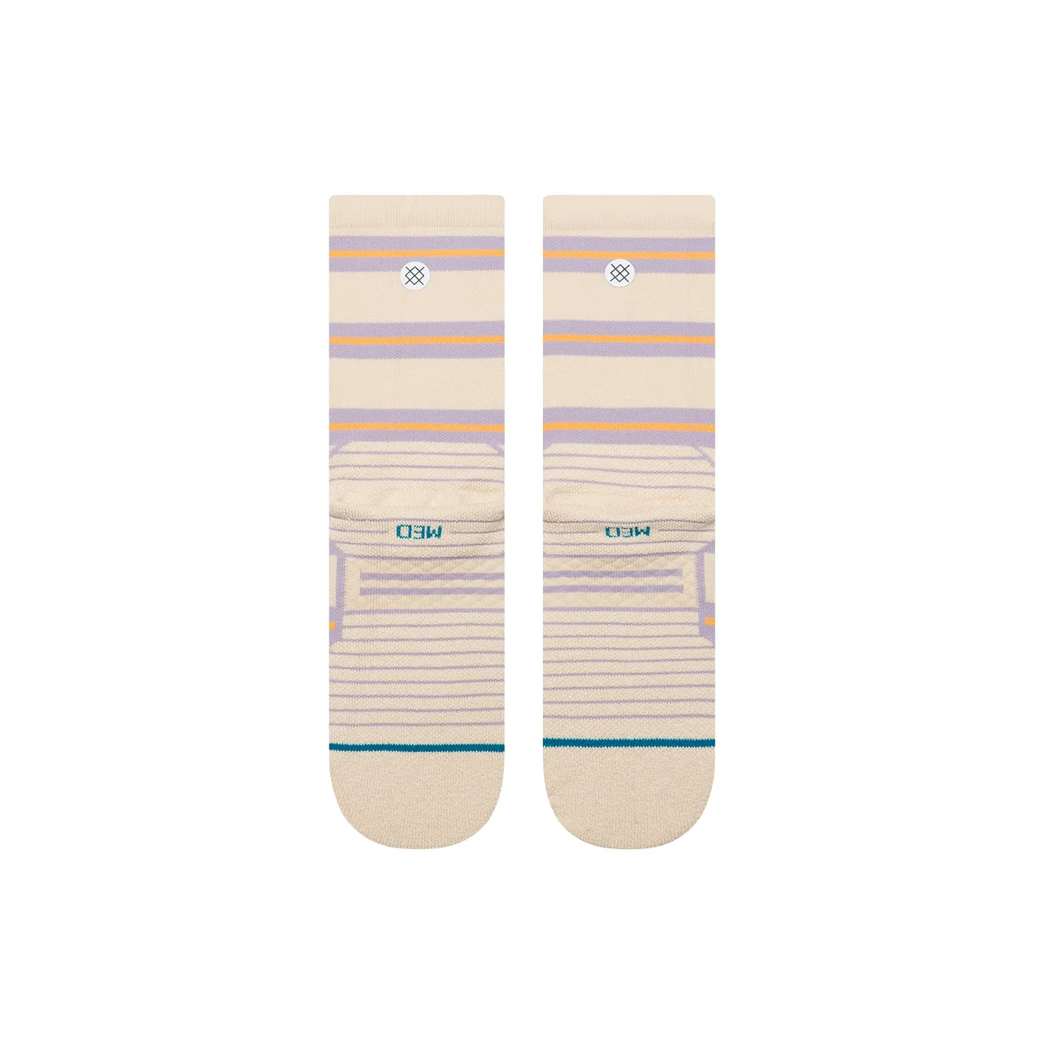Stance Beam Stripe crewsokker oatmeal medium polstring