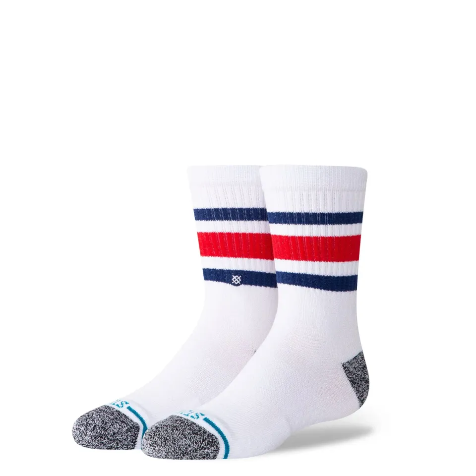 Stance Boyd Kids Crew sokker white blue bomuld
