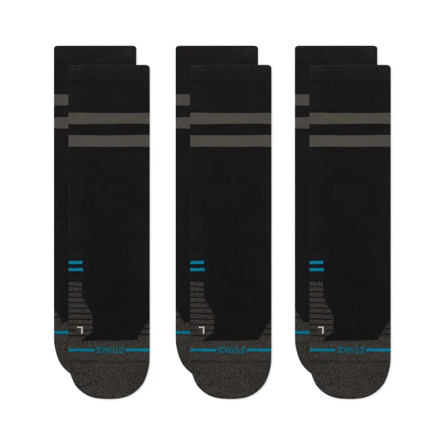 Stance Franchise Crew løbestrømper sort 3-pak