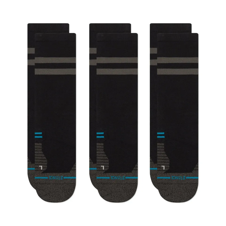 Stance Franchise Crew løbestrømper sort 3-pak