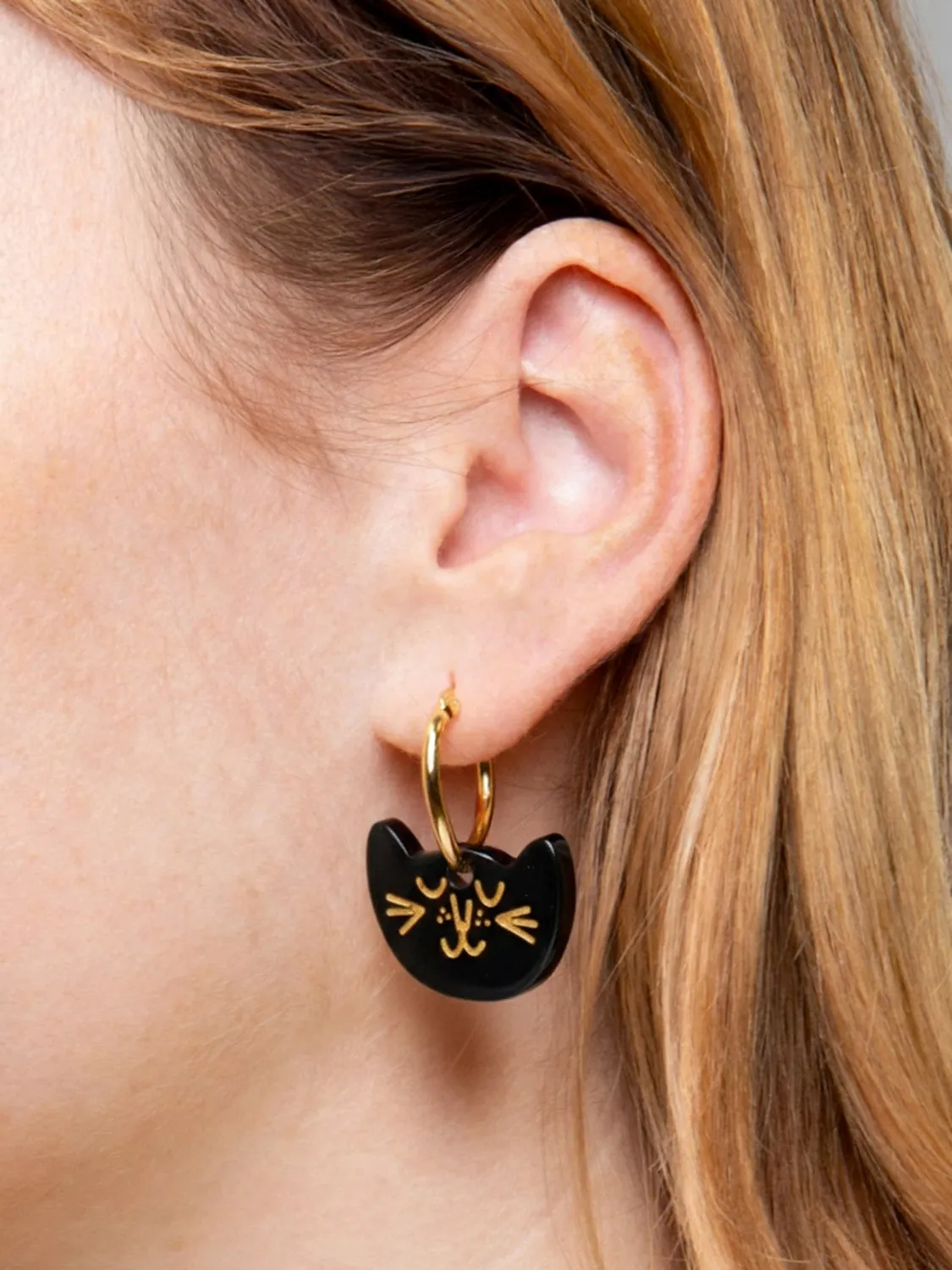 Eat My Socks Cat Earrings øreringe kat