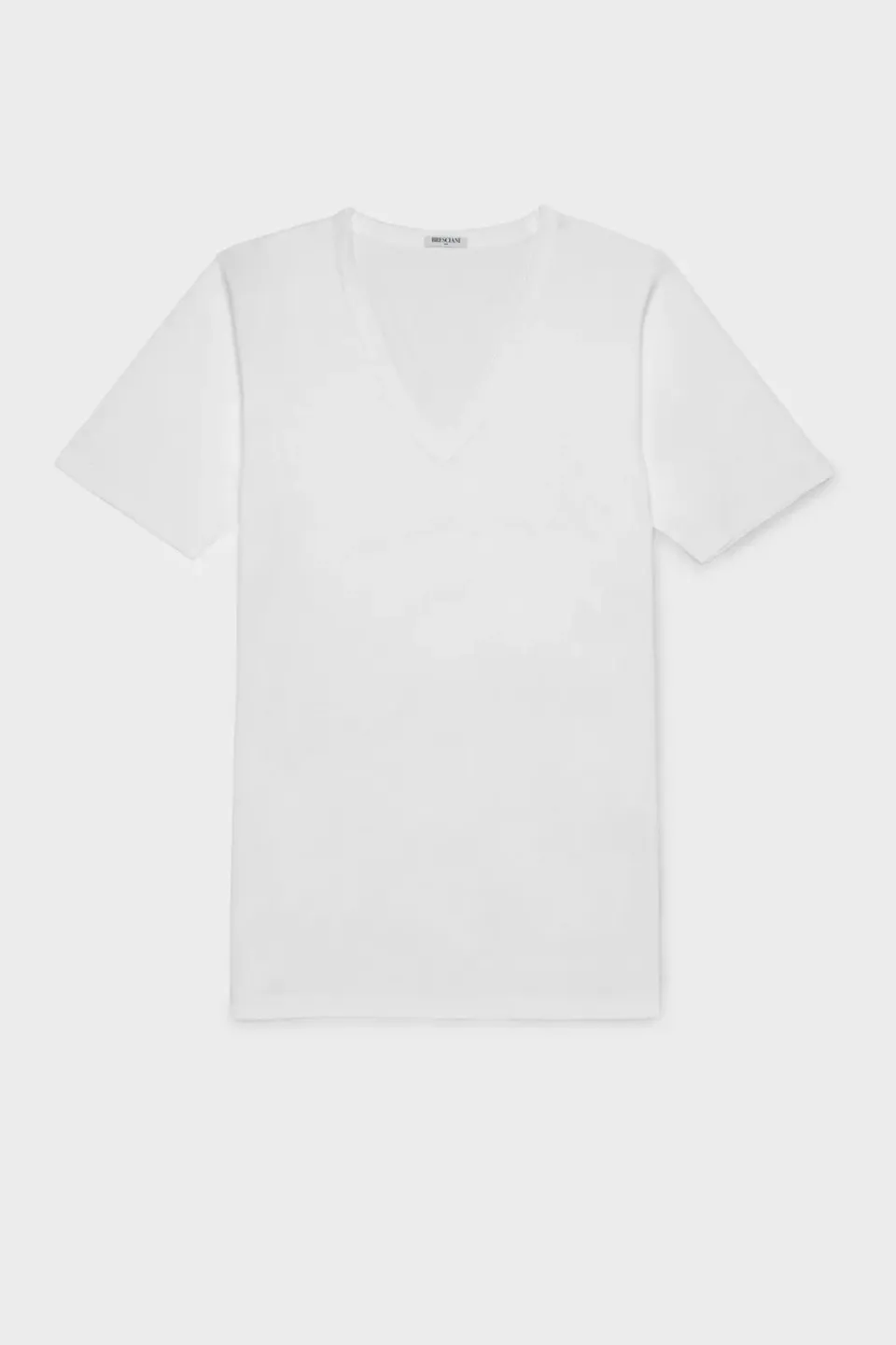 Bresciani Scollo V t-shirt hvid bomuld kort ærme