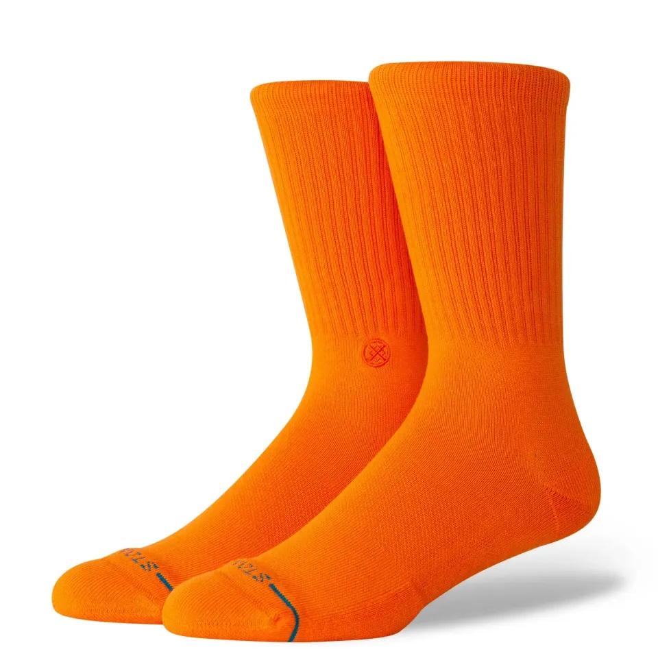 Stance Icon Crew strømper orange – kæmmet bomuld