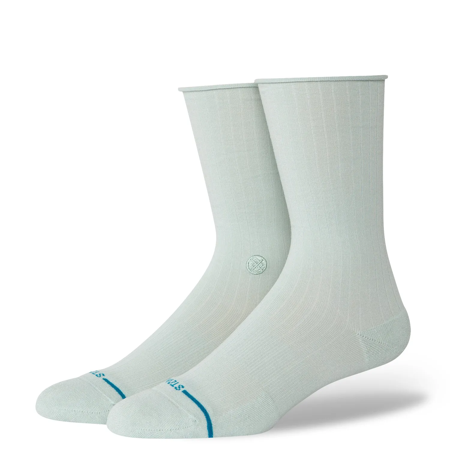 Stance Rolled Solid crew sokker Pale Blue lette