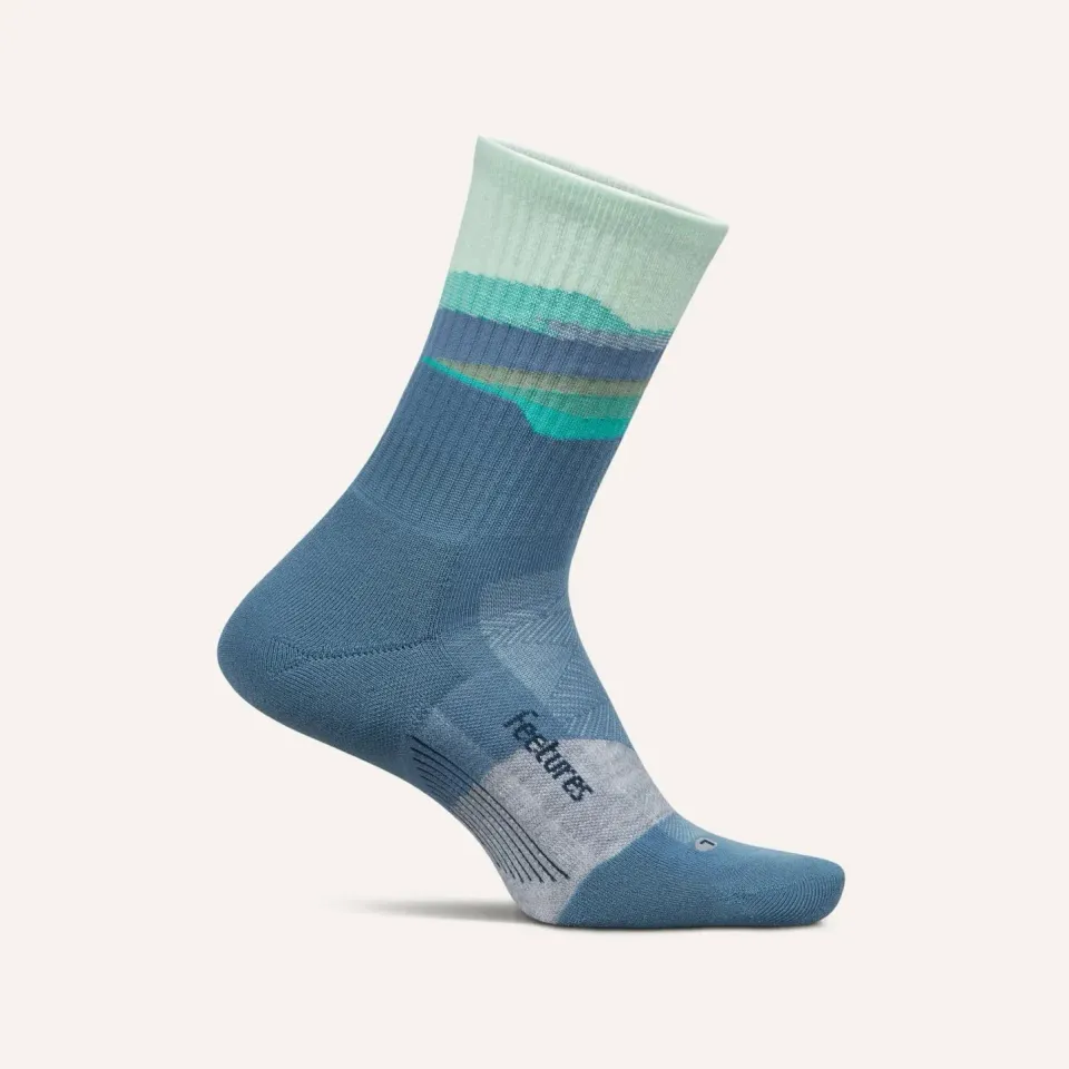 Feetures Trail Max Cushion Mini Crew strømper blå let polstring