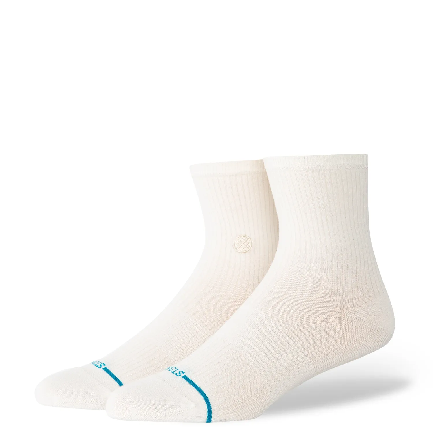 Stance Fine Rib Quarter ankelstrømper elfenben tynd