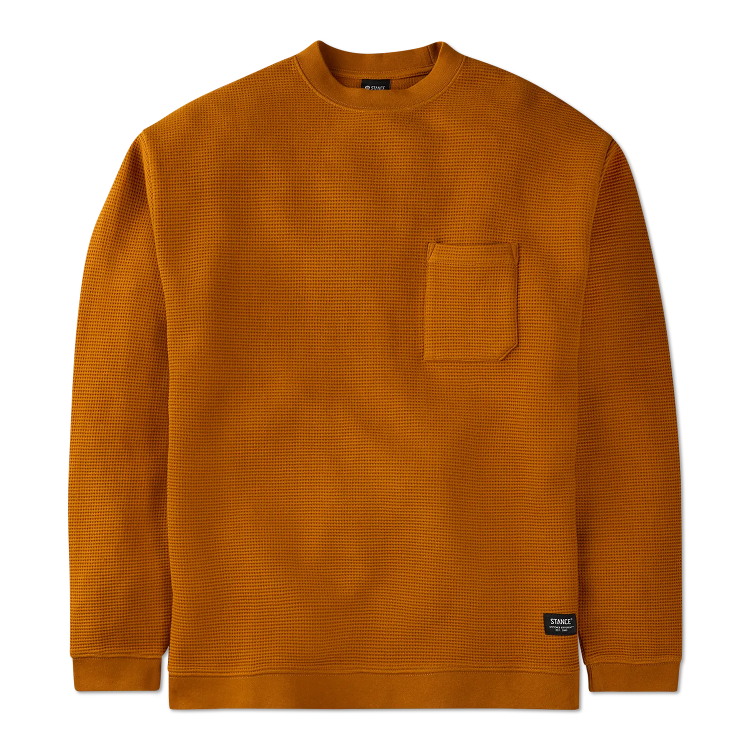 Stance Waffle Crewneck strik spice – kraftig bomuld