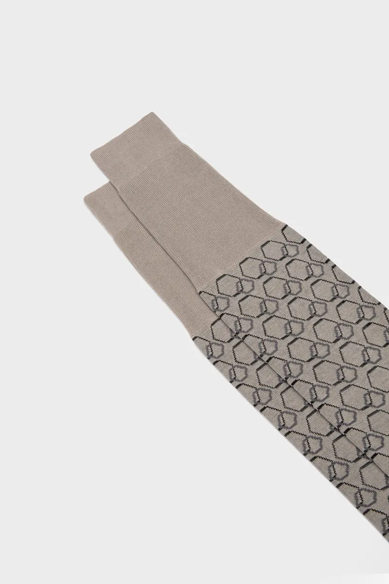 Bresciani Essentials Ivan strømper pearl geometrisk bomuld