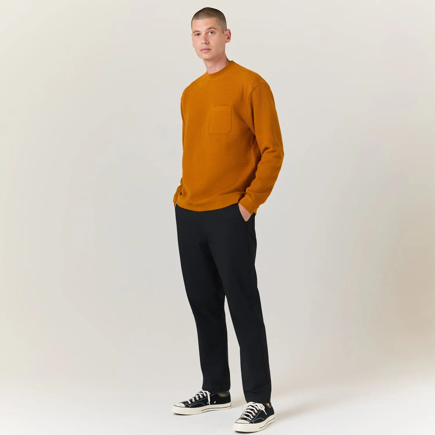 Stance Waffle Crewneck strik spice – kraftig bomuld