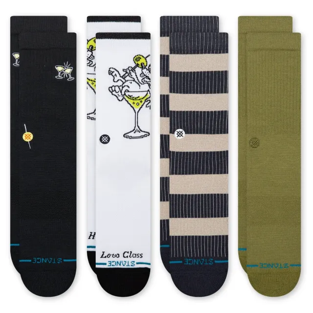 Stance Martini crew strømper hvid 4-pak medium