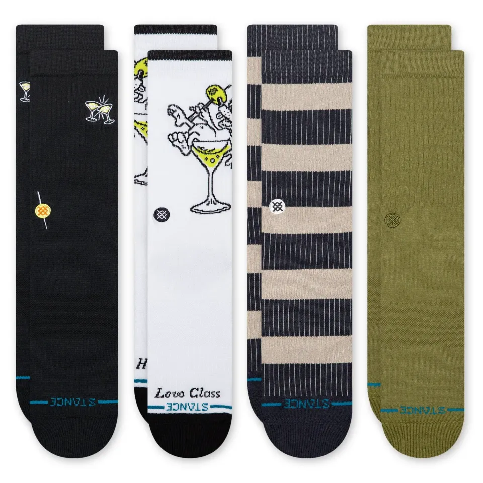 Stance Martini crew strømper hvid 4-pak medium