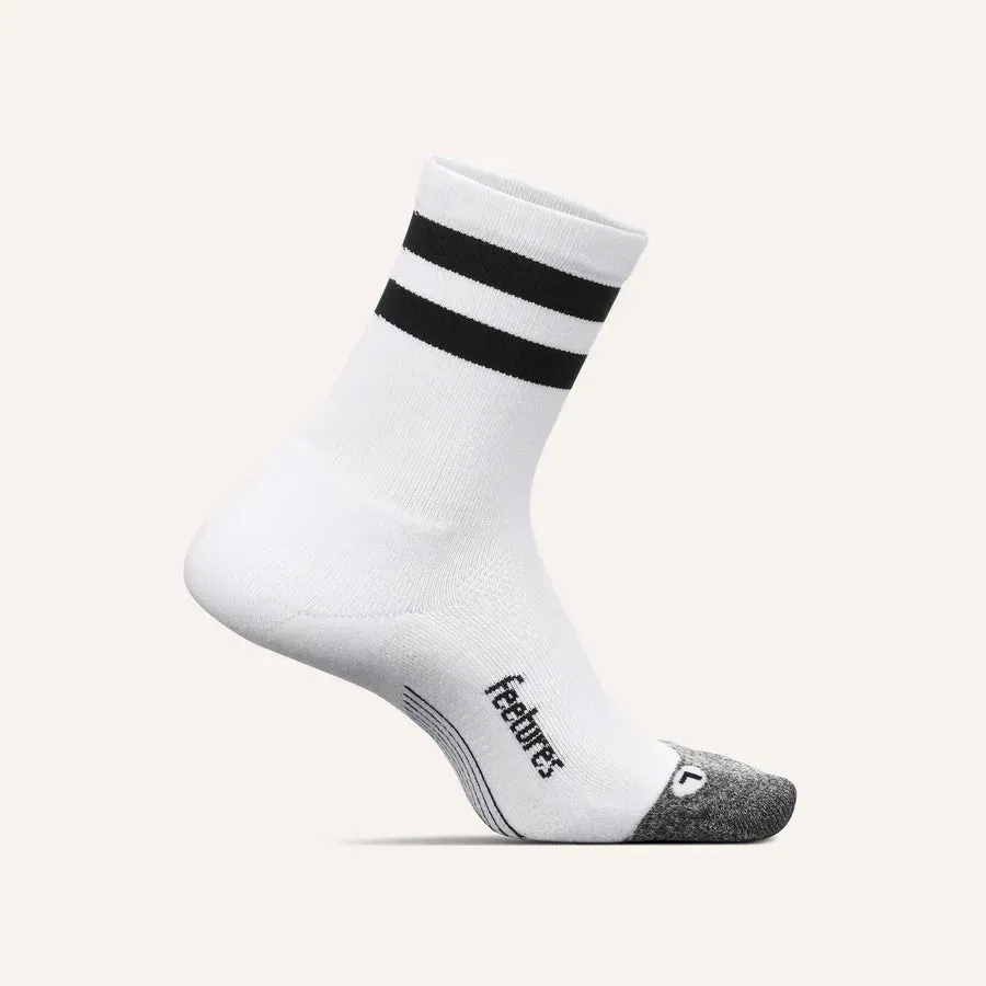 Feetures Elite Light Cushion Mini Crew sokker white stripe 1 par