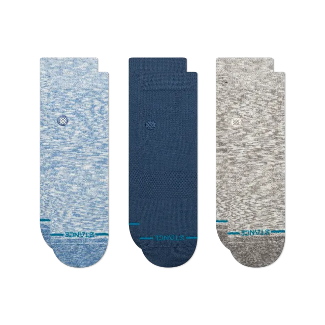 Stance Slub and Icon Quarter strømper 3-pak grå medium