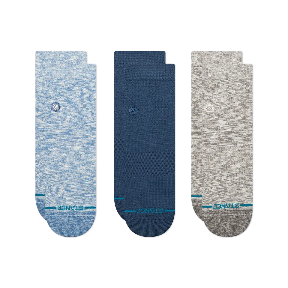 Stance Slub and Icon Quarter strømper 3-pak grå medium