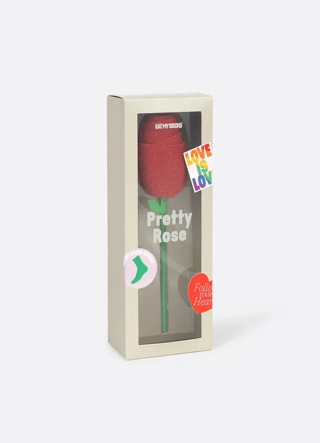 Eat My Socks Pretty Rose strømper rød 1 par bomuld