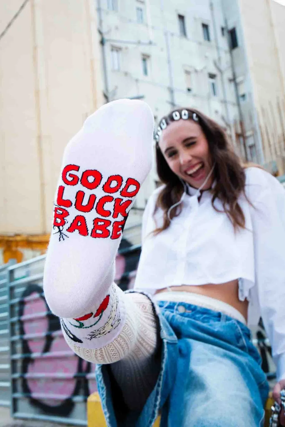 Eat My Socks Good Luck strømper lavendel held