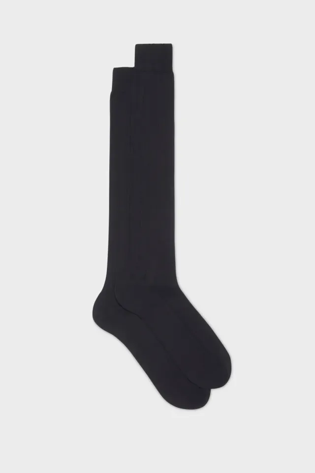 Bresciani Essentials Massimo strømper navy pima