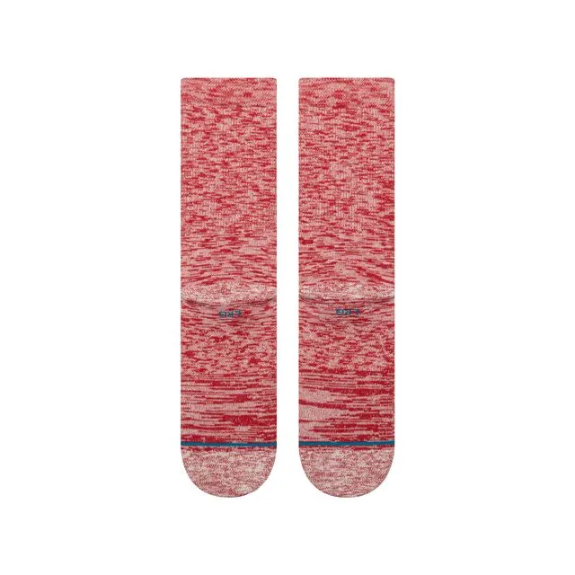 Stance Slub Crew strømper rød åndbar