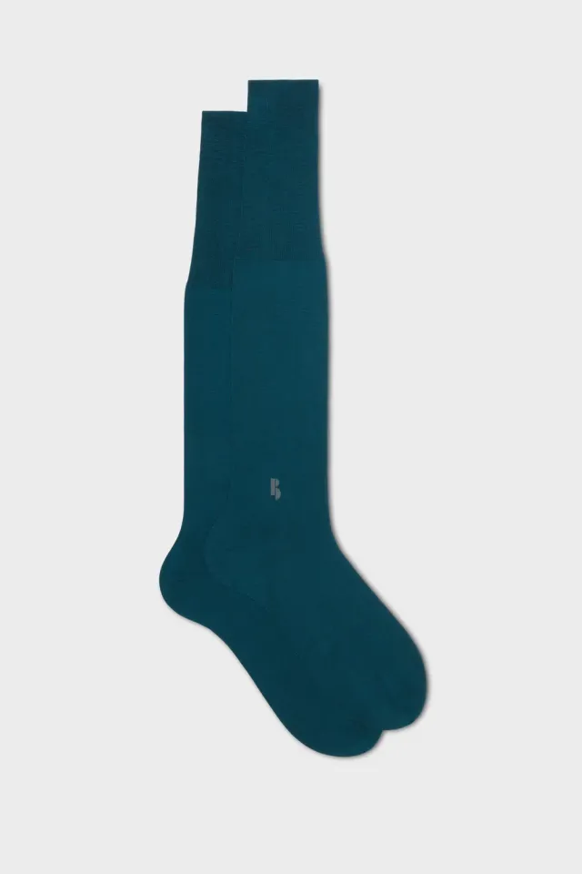 Bresciani Essentials Monogramma herresokker grøn bomuld