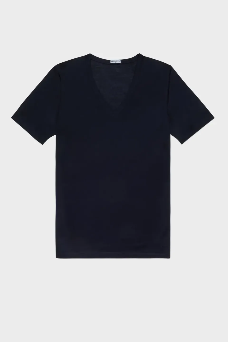 Bresciani Scollo-V T-shirt navy 100% bomuld