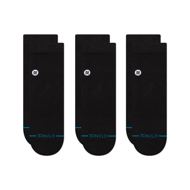 Stance Icon Quarter sokker 3-pak sort bomuld