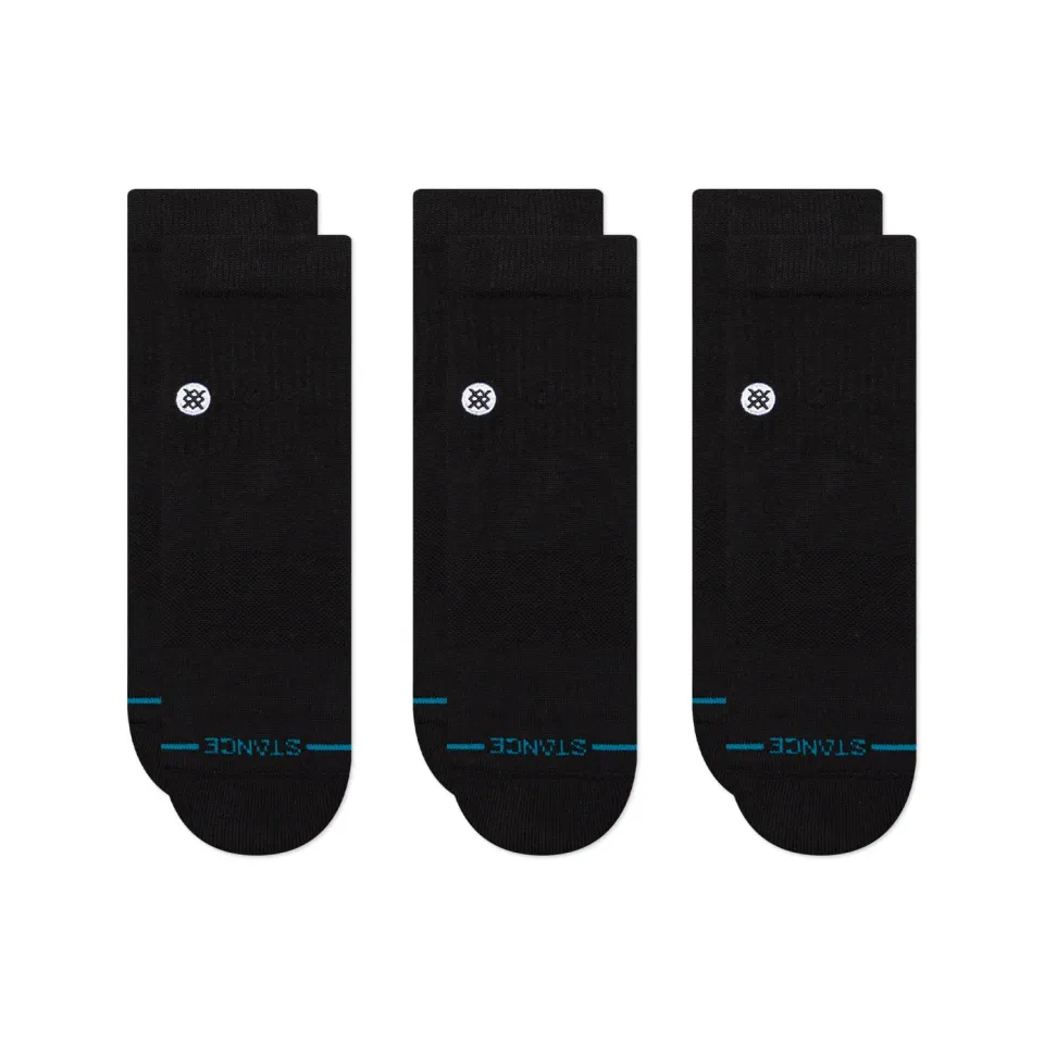 Stance Icon Quarter sokker 3-pak sort bomuld