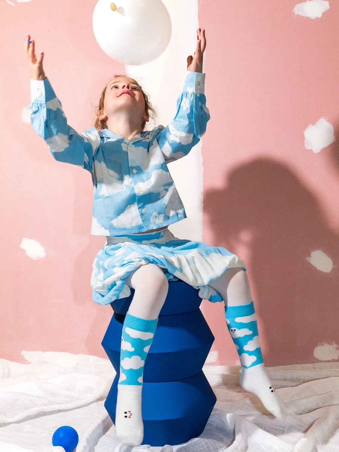 Eat My Socks Cloudies Kids børnestrømper sky bomuld