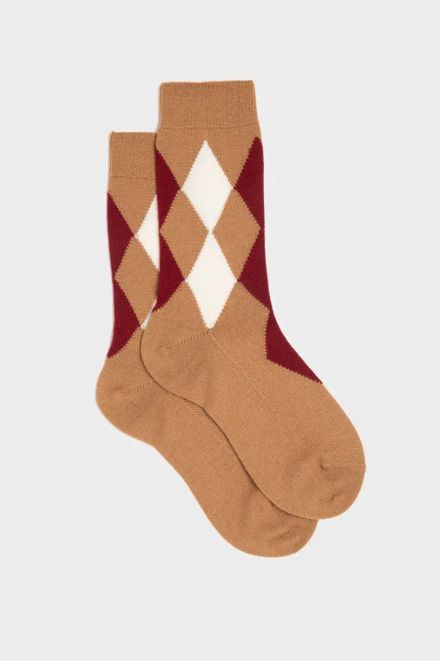 Bresciani Carla uldstrømper argyle brun