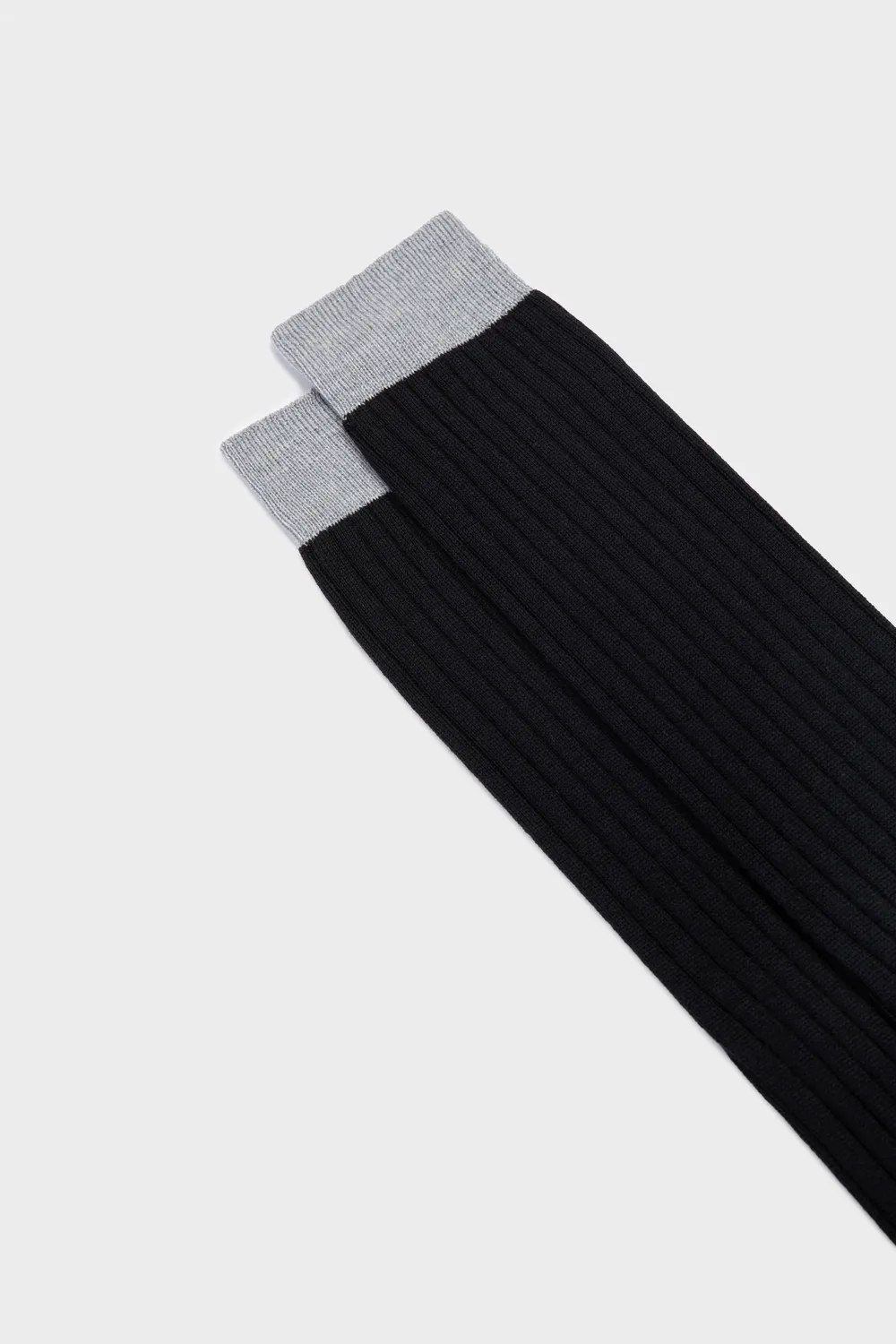 Bresciani Essentials Elia herre uldstrømper sort kontrast