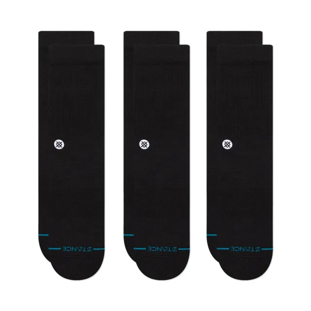 Stance Icon Crew strømper 3-pak sorte bomuld