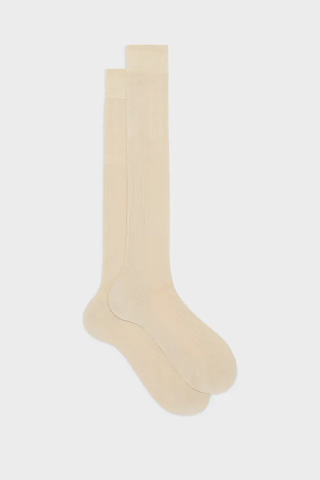 Bresciani Essentials Cesare bomuldsstrømper cream 1 par