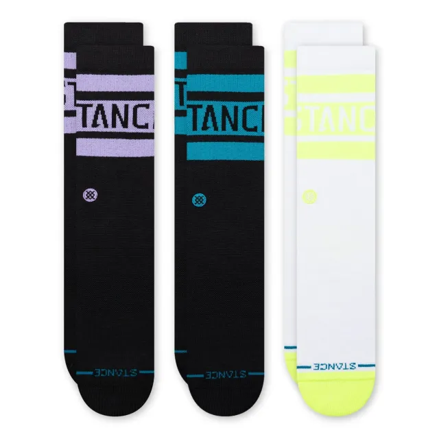 Stance Boyd Crew Brights strømper 3-pak stribet