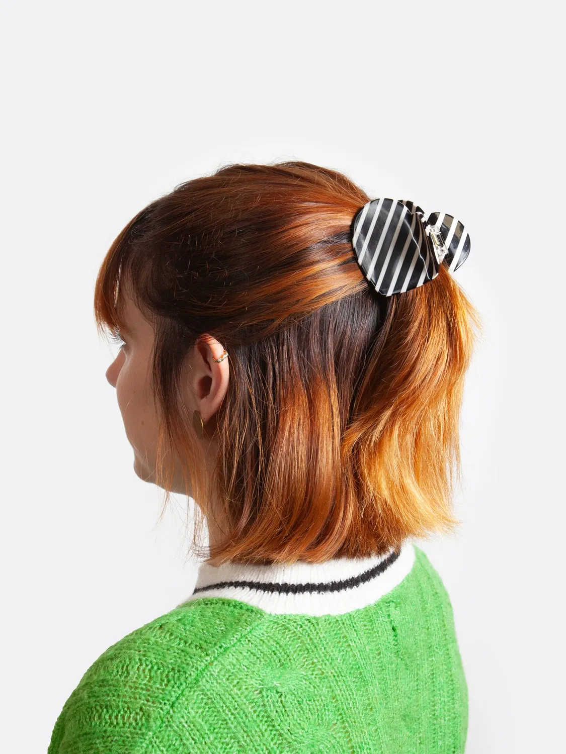 Eat My Socks Heart Hair Claw Stripes hårklo stribet stærkt greb