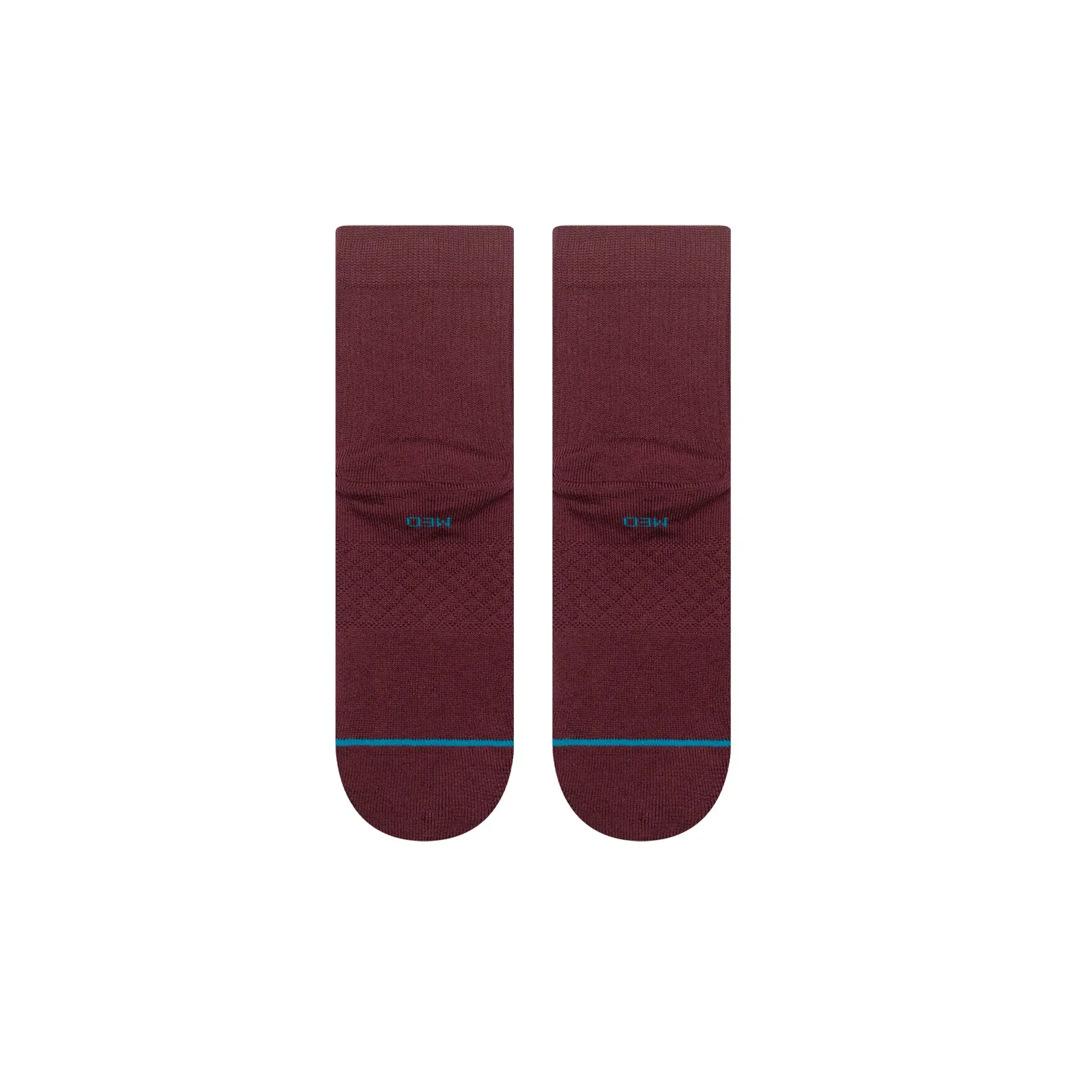 Stance Icon Quarter strømper vinrød M uden søm i tåen
