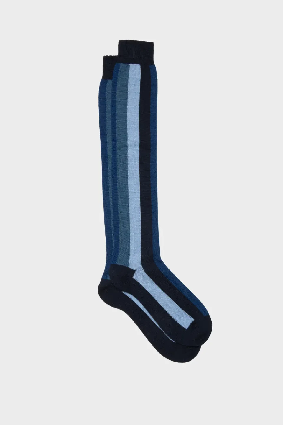Bresciani Diego strømper blå uld stribet merino
