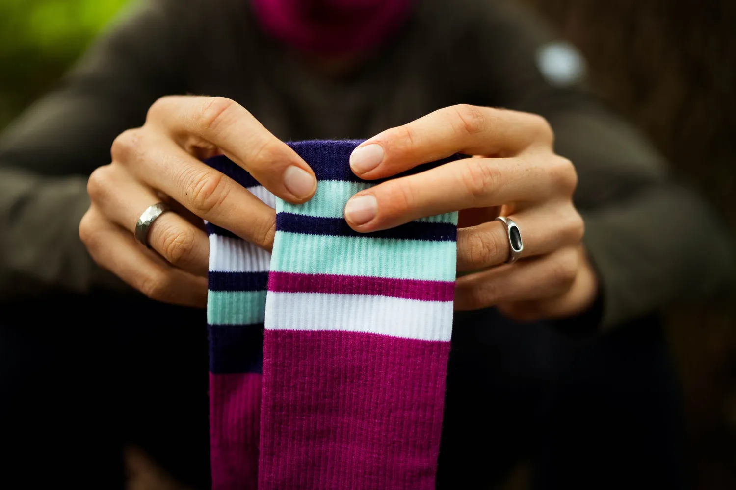 Incylence Merino Strive Magenta Cyan strømper merinould