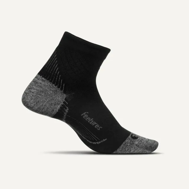 Feetures Plantar Fasciitis Relief Quarter strømper sort ultralet